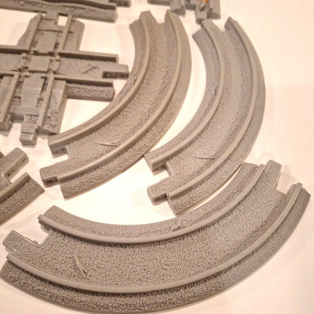 Geotrax Gray Railroad Train Tracks Lot 12 Pc  Straight Curves Fisher Price - Picture 6 of 10